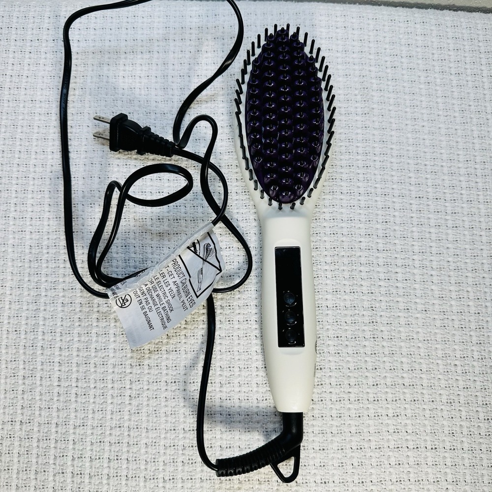 INSTYLER‎ Straight UP Ceramic Straightening Brush Model 00484 White DK818-Tested